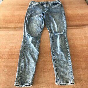 True Religion Jennie Curvy High Rise Super Skinny Jeans Women 29 Blue Distressed